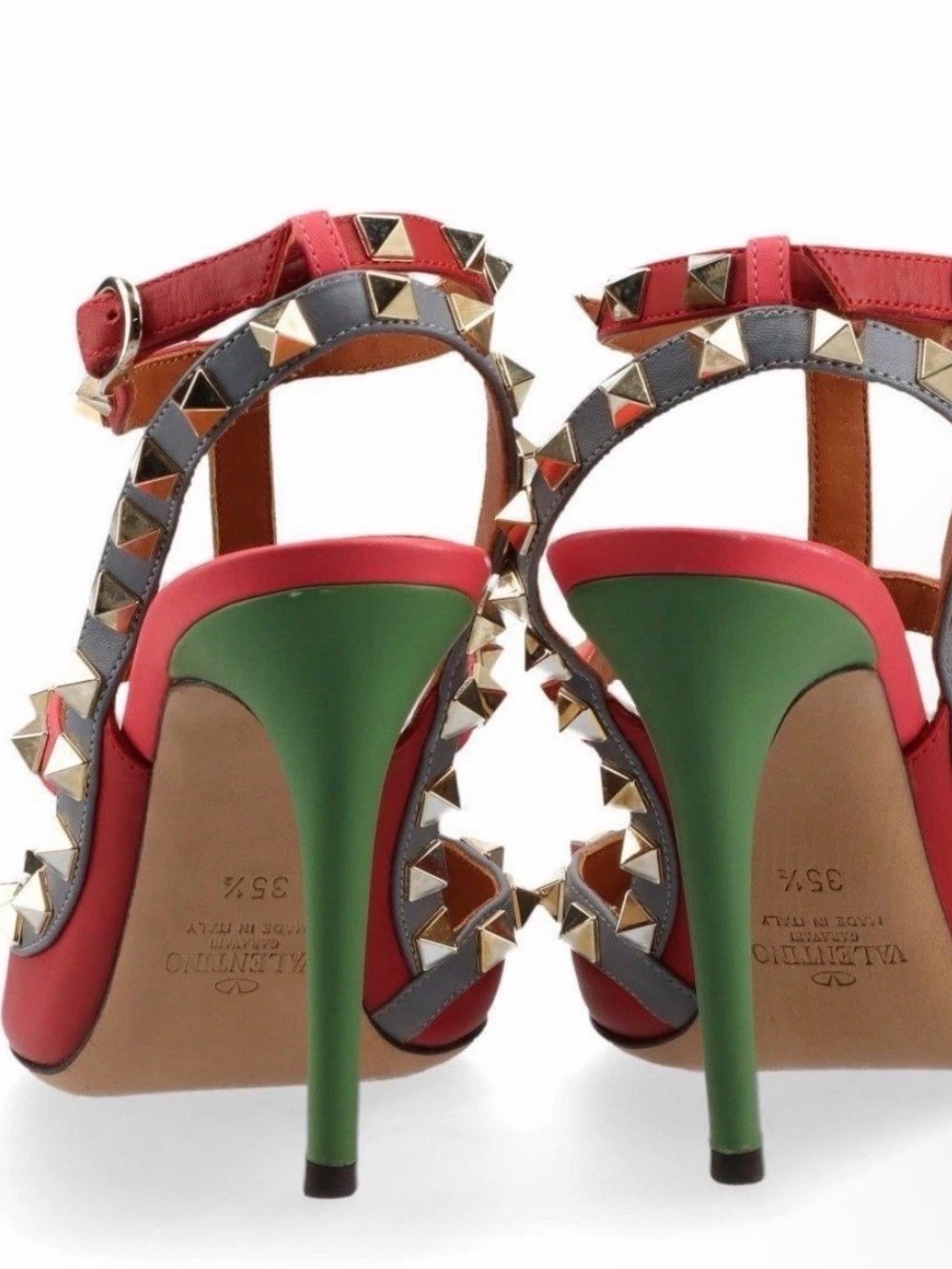 Valentino Garavani Rockstud strap pumps leather multicolor - Picture 3 of 7